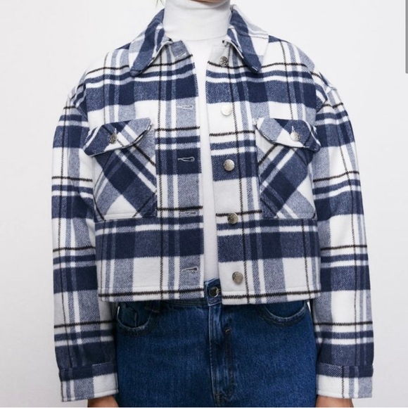 Cropped Plaid Zara Jacket - Picture 2 of 9